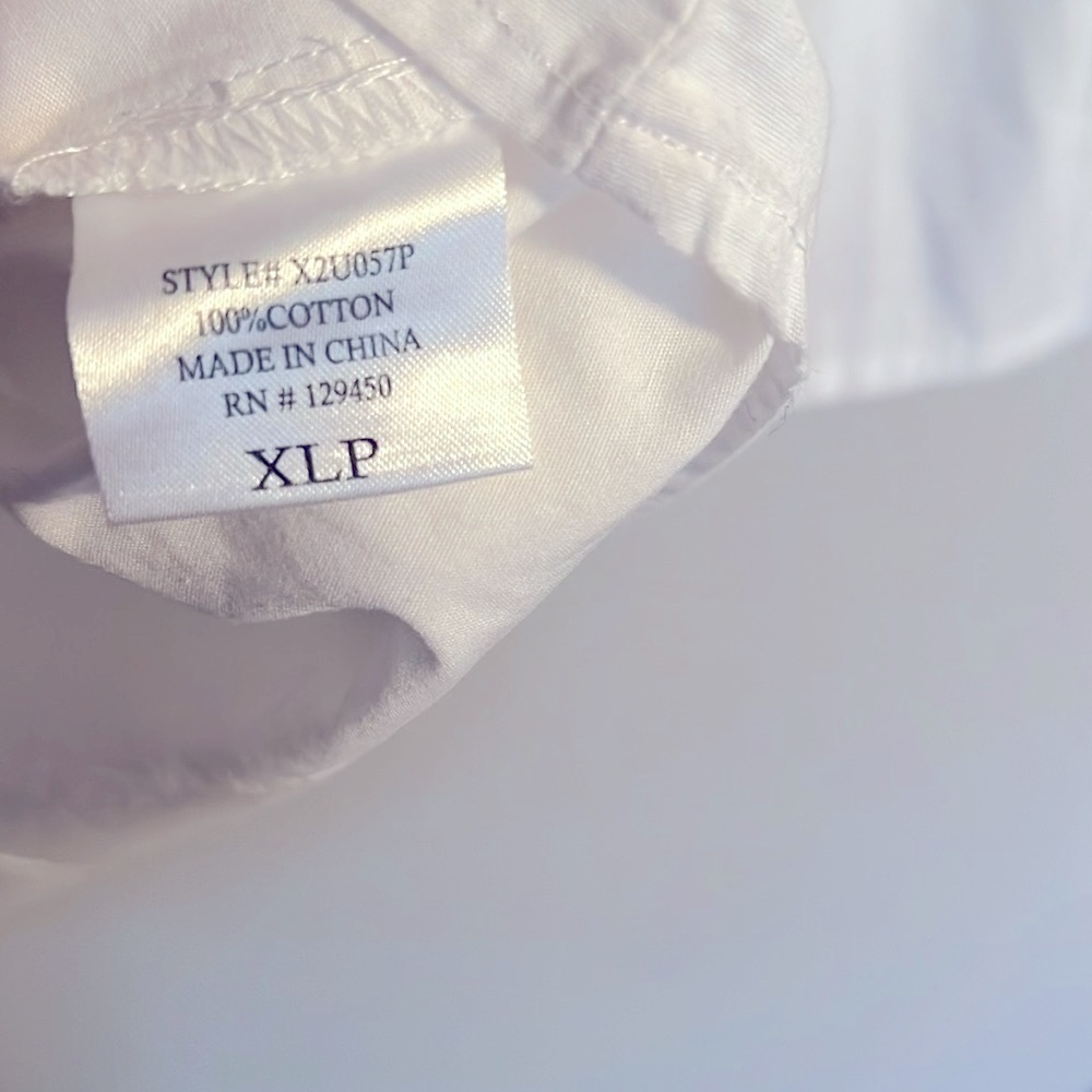 Como Vintage Size XL White Ruffle Sleeve Shirt With Dainty Pearls On Front - Picture 9 of 9
